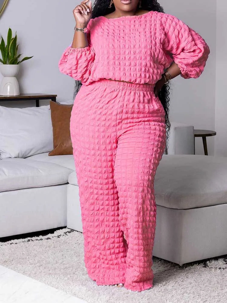 ๐ Curvy Confidence Glow Queen โ Plus Size Wafel Loungepak (1XLโ5XL)