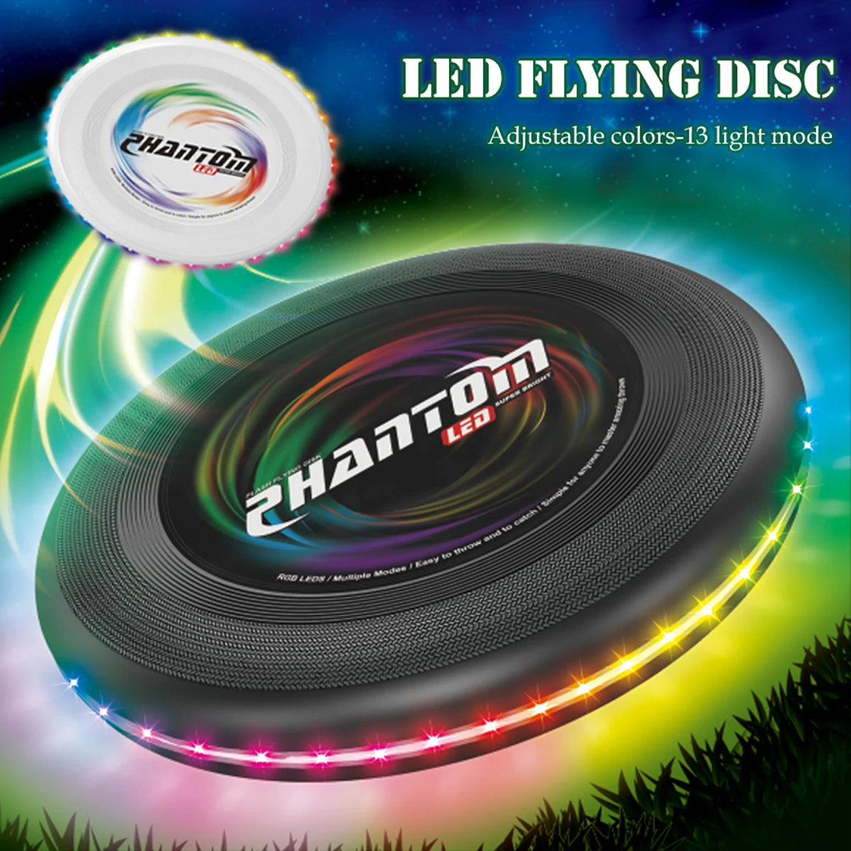 🌈 Glow Disk meteor Pro – LED Frisbee met Lichtshow TikTok nieuwste trend (Oplaadbaar)