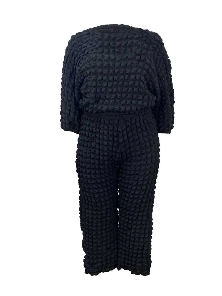 ๐ Curvy Confidence Glow Queen โ Plus Size Wafel Loungepak (1XLโ5XL)