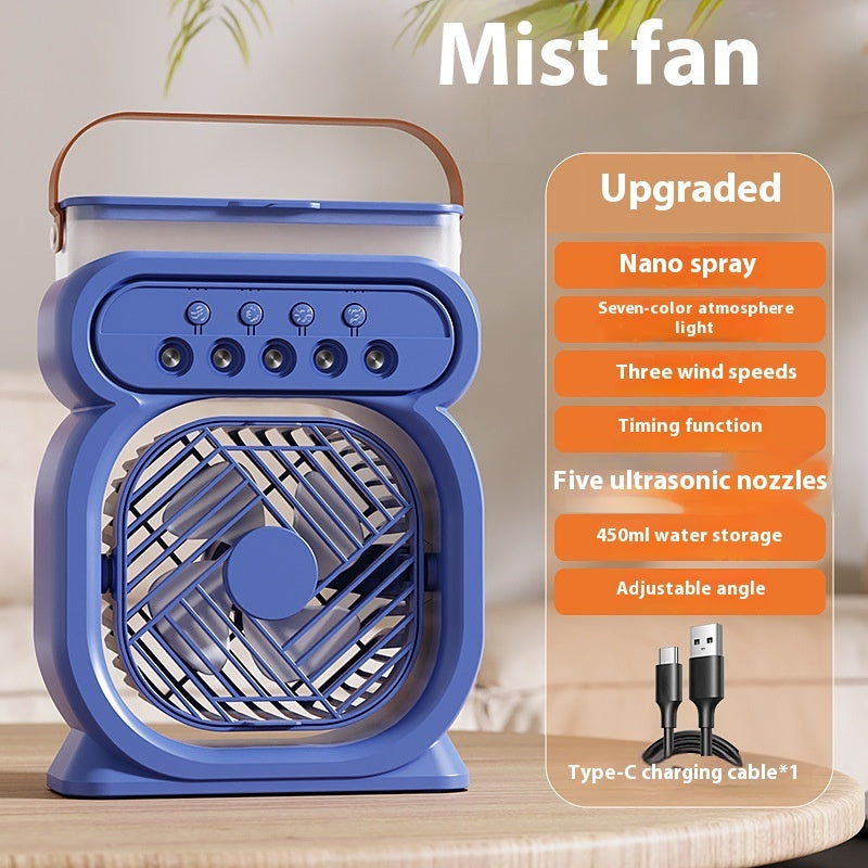 3-in-1 Mini Aircooler met LED Verlichting – USB & Stil Design ideaal voor de zomer!