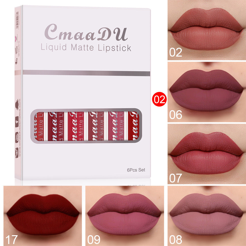 6 Boxes Of Matte wow Non-stick Cup Waterproof Lipstick Long lasting