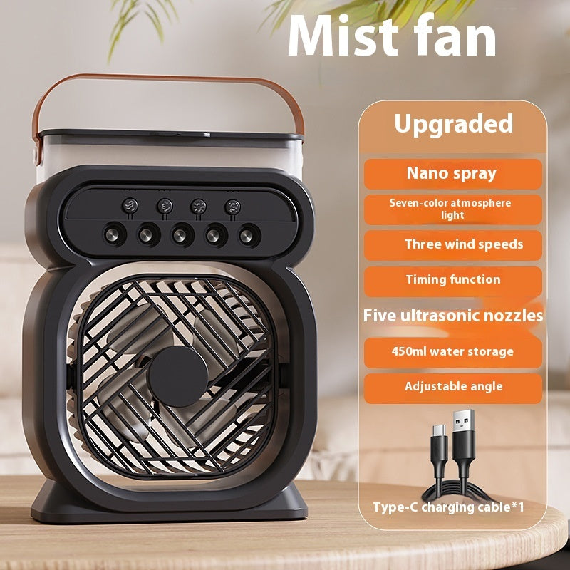 3-in-1 Mini Aircooler met LED Verlichting – USB & Stil Design ideaal voor de zomer!