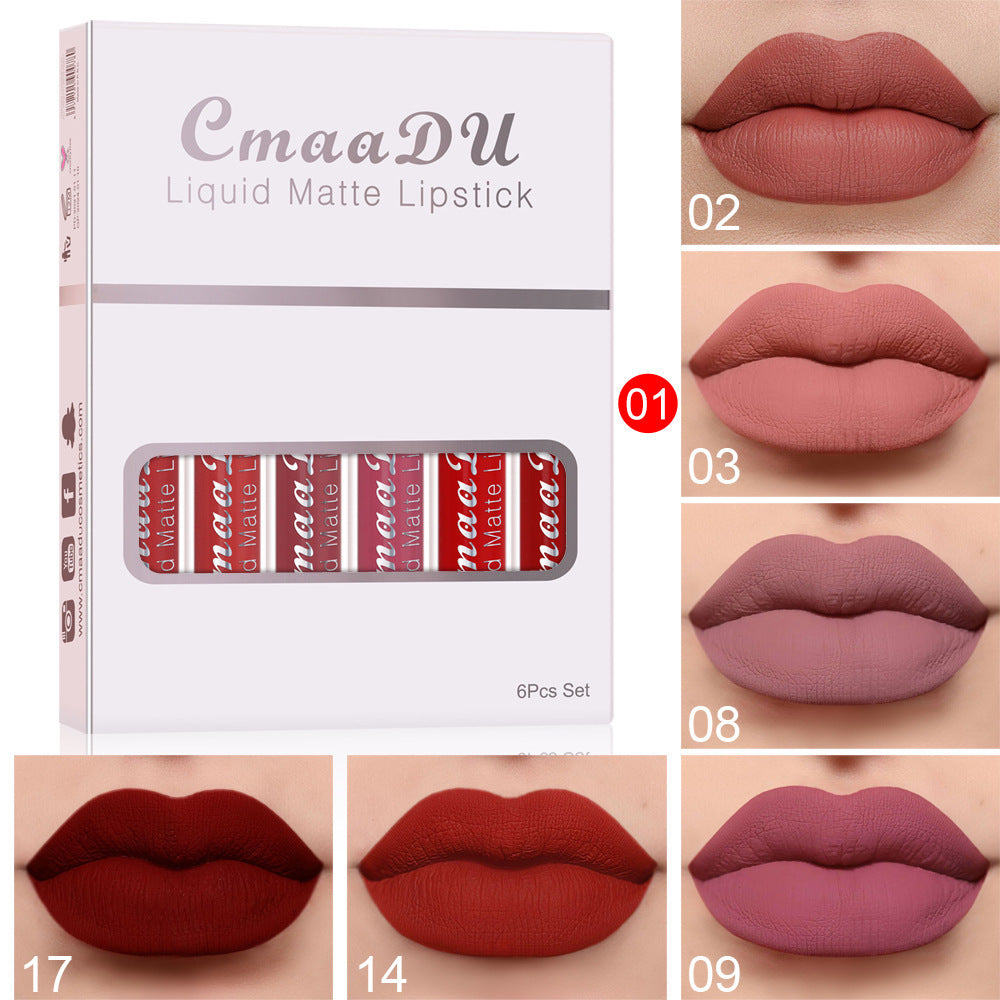6 Boxes Of Matte wow Non-stick Cup Waterproof Lipstick Long lasting