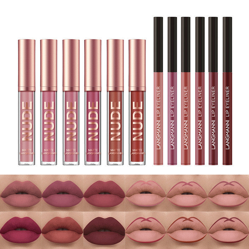 Lip Liner And Lipstick Makeup 12 Pcs Waterproof set