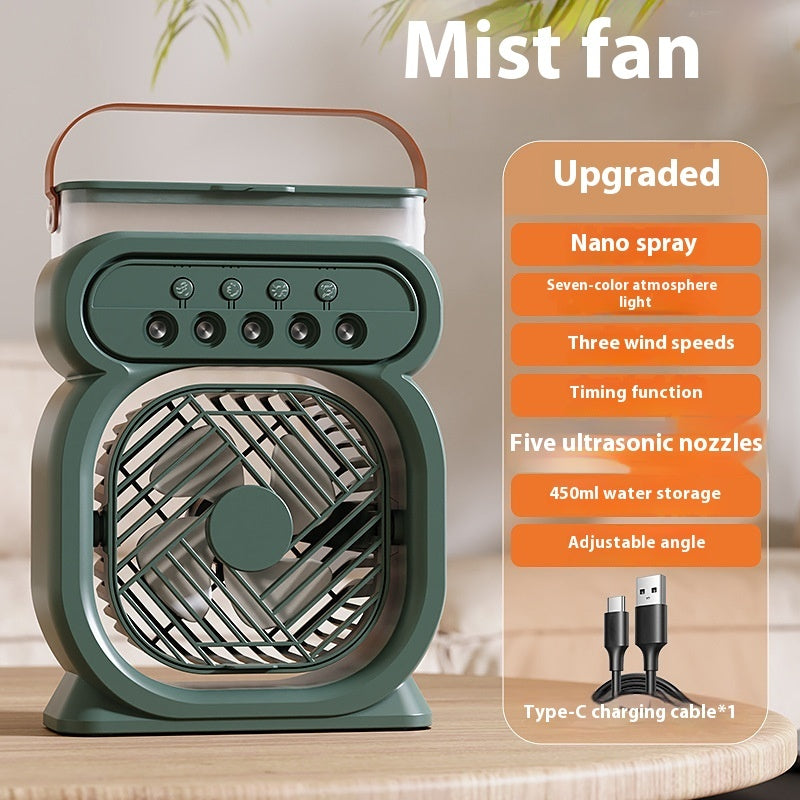 3-in-1 Mini Aircooler met LED Verlichting – USB & Stil Design ideaal voor de zomer!
