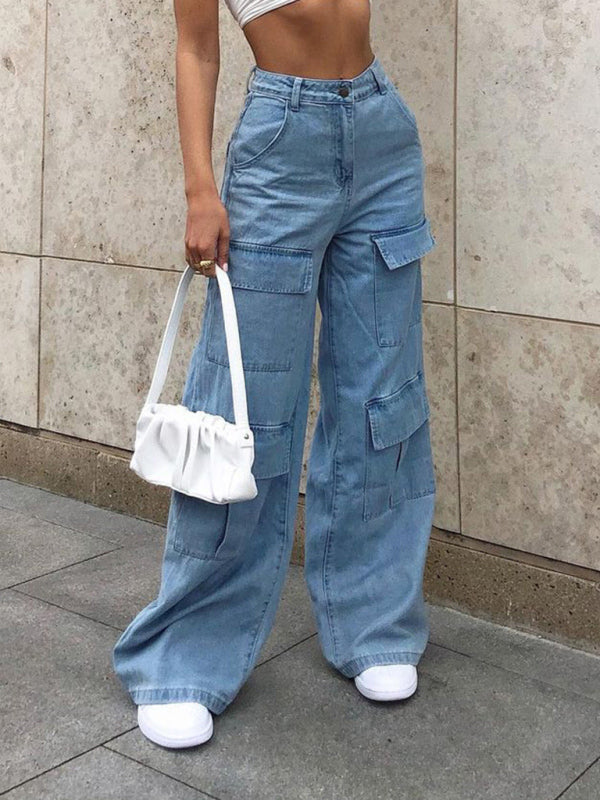 👖 “GlowTok Cargo Babe Jeans – Wide & Street Ready”