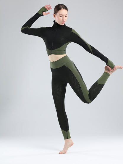🖤 GlowFlex Shape Jegging – High Stretch Color Block Fit