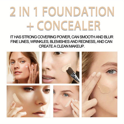 GlowSkin 2-in-1 Foundation & Concealer – Stralende Dekking in Eén Stap