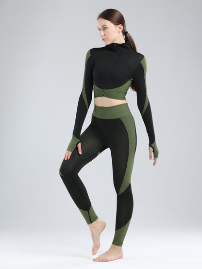 🖤 GlowFlex Shape Jegging – High Stretch Color Block Fit