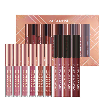 Lip Liner And Lipstick Makeup 12 Pcs Waterproof set