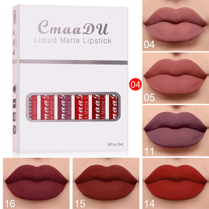 6 Boxes Of Matte wow Non-stick Cup Waterproof Lipstick Long lasting