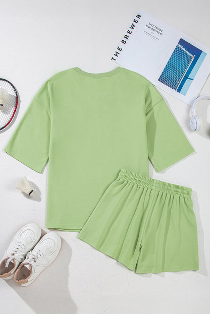 🛍️  Loungewear Set – Zachte V-hals Top & Shorts met Pockets