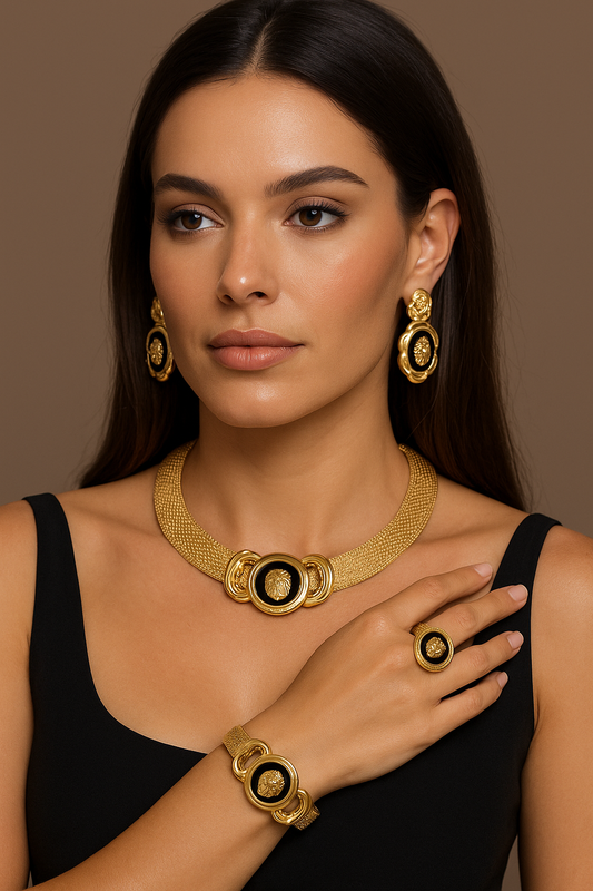 👑 Charmoment™ 18K Goudkleurige Sieradenset – Luxe Afrikaans/Italiaans Design (4-delig)