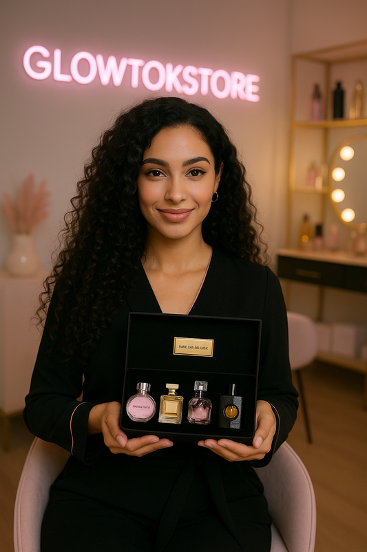 ✨💄 Mini Luxe Parfum Giftset – 4 Iconische Geuren in 1 Chique Box