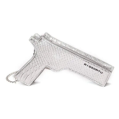 🔫 Bad Babe Gun Clutch – Croco Black