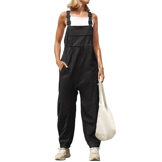 2024 New Cotton Linen Women&#039;s One-piece Suspender Pants