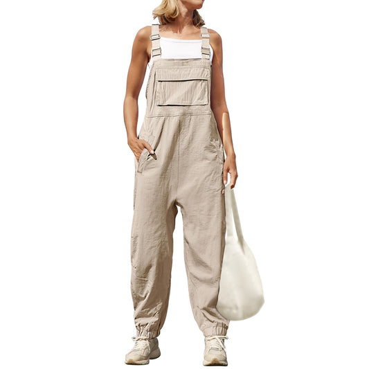 2024 New Cotton Linen Women&#039;s One-piece Suspender Pants