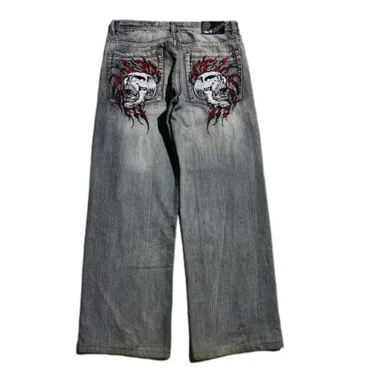 🖤 Y2K Shadow Flare – Exclusieve Wide-Leg Jeans met Attitude