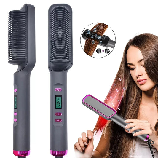 Nieuwste trend stijltang 2-in-1 Haar Stijler & Borstel – Steil & Glanzend Haar in 1 Minuut | Anti-Frizz & Hittebescherming