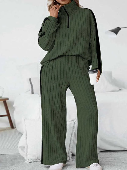 🌷 GlowEase Plus Size 2-Piece Set – Ribbed Knit Elegance