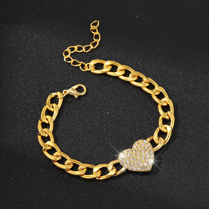 💎 Sparkling Heart – Gouden Armbandenset vol Liefde & Glamour
