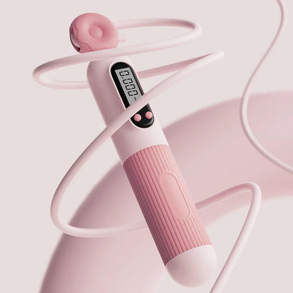 SmartFit Roze Springtouw met Teller – Jouw Fitness Buddy in Stijl