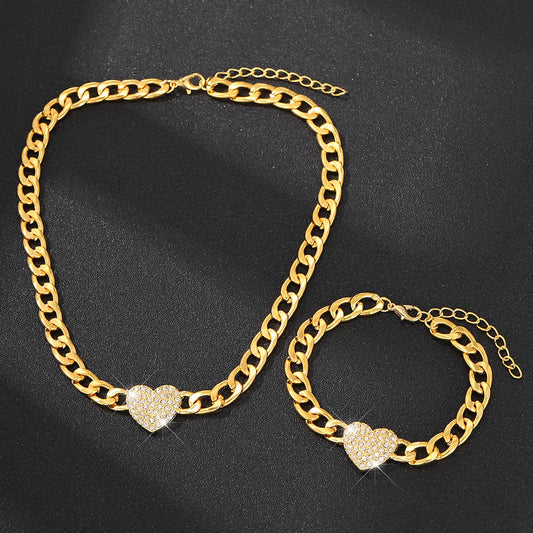 💎 Sparkling Heart – Gouden Armbandenset vol Liefde & Glamour