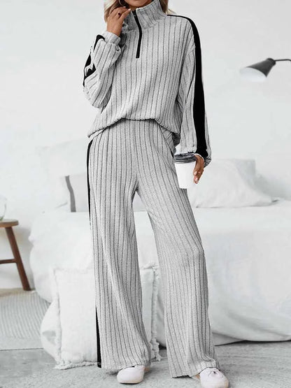 🌷 GlowEase Plus Size 2-Piece Set – Ribbed Knit Elegance