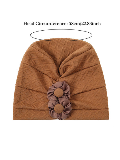 🌸 Glow & Grace Hijab Turban – Stijlvolle Moslim Hijab met Bloemdetail