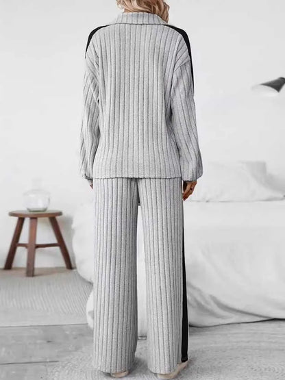 🌷 GlowEase Plus Size 2-Piece Set – Ribbed Knit Elegance