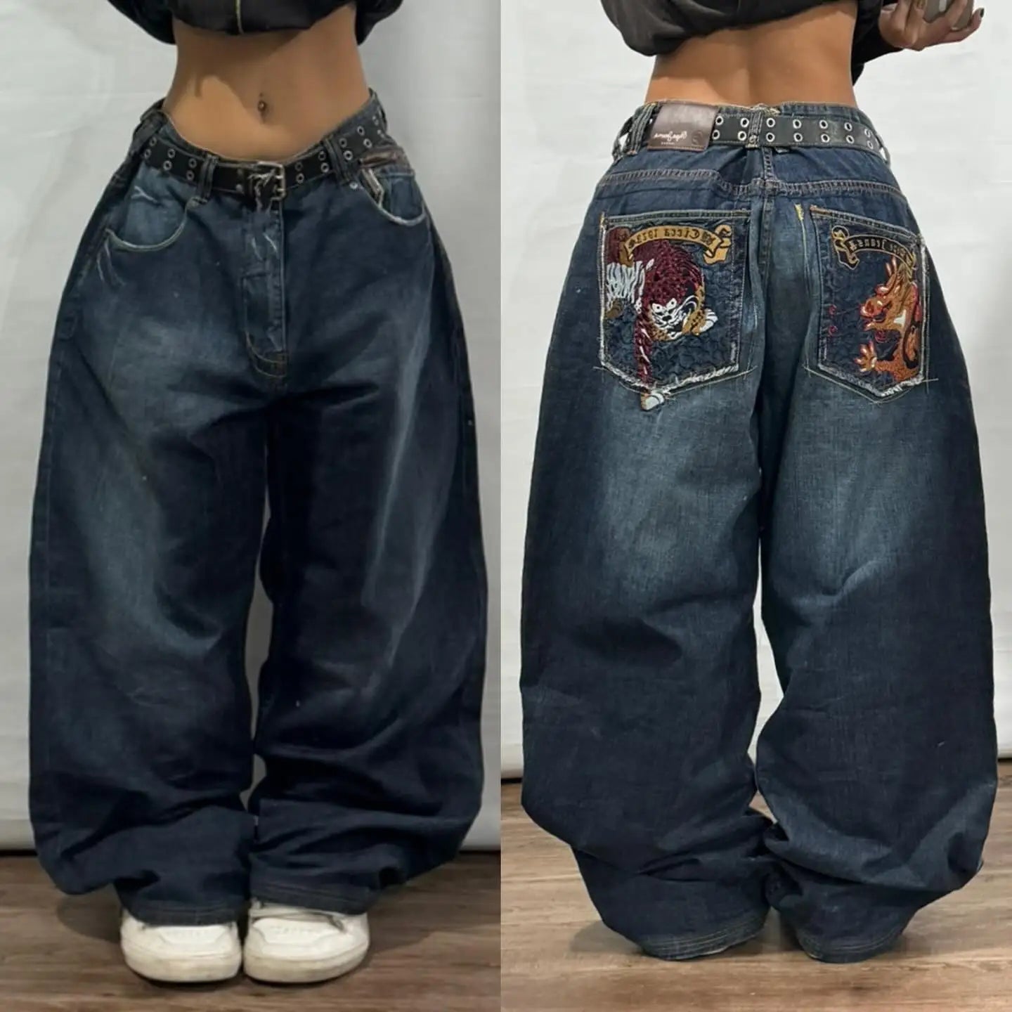 🖤 Y2K Shadow Flare – Exclusieve Wide-Leg Jeans met Attitude