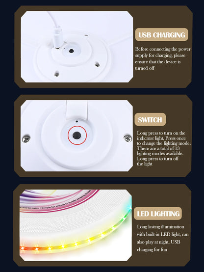 🌈 Glow Disk meteor Pro – LED Frisbee met Lichtshow TikTok nieuwste trend (Oplaadbaar)