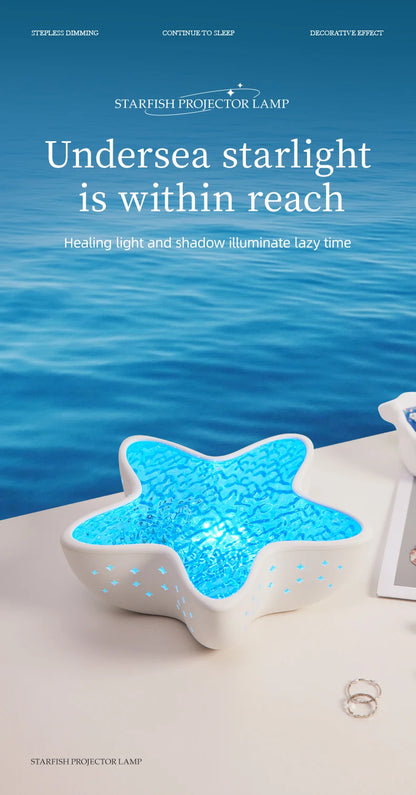 🌊✨ Starfish Ocean Projector Lamp – Haal de zee in je kamer