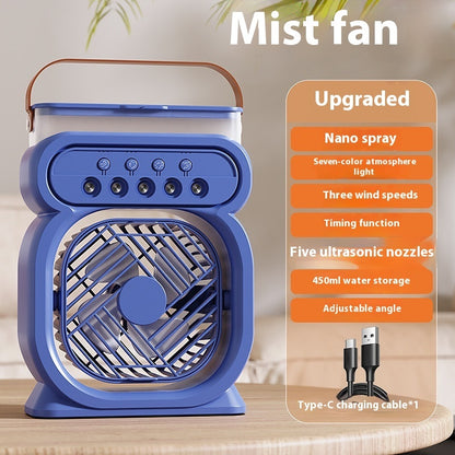 3-in-1 Mini Aircooler met LED Verlichting – USB & Stil Design ideaal voor de zomer!
