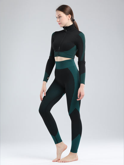 🖤 GlowFlex Shape Jegging – High Stretch Color Block Fit