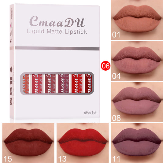 6 Boxes Of Matte wow Non-stick Cup Waterproof Lipstick Long lasting